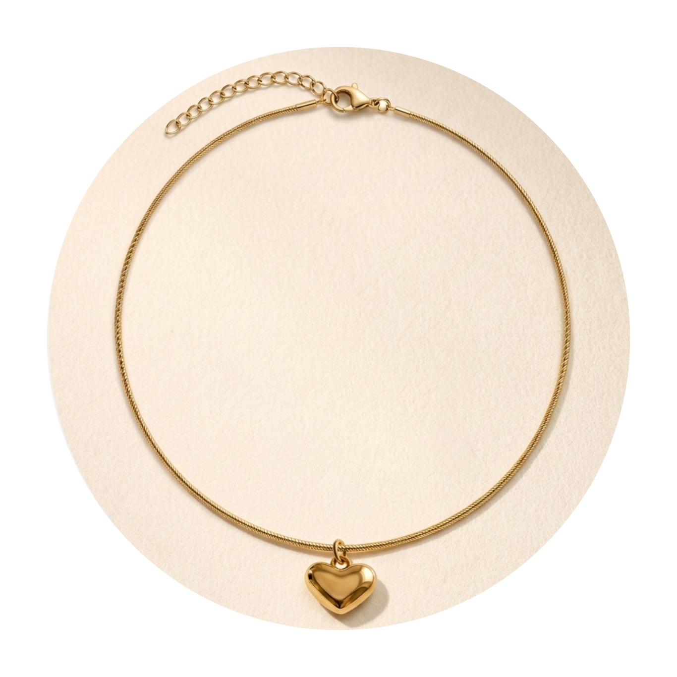 Guldhalsband med Chunky Hjärta