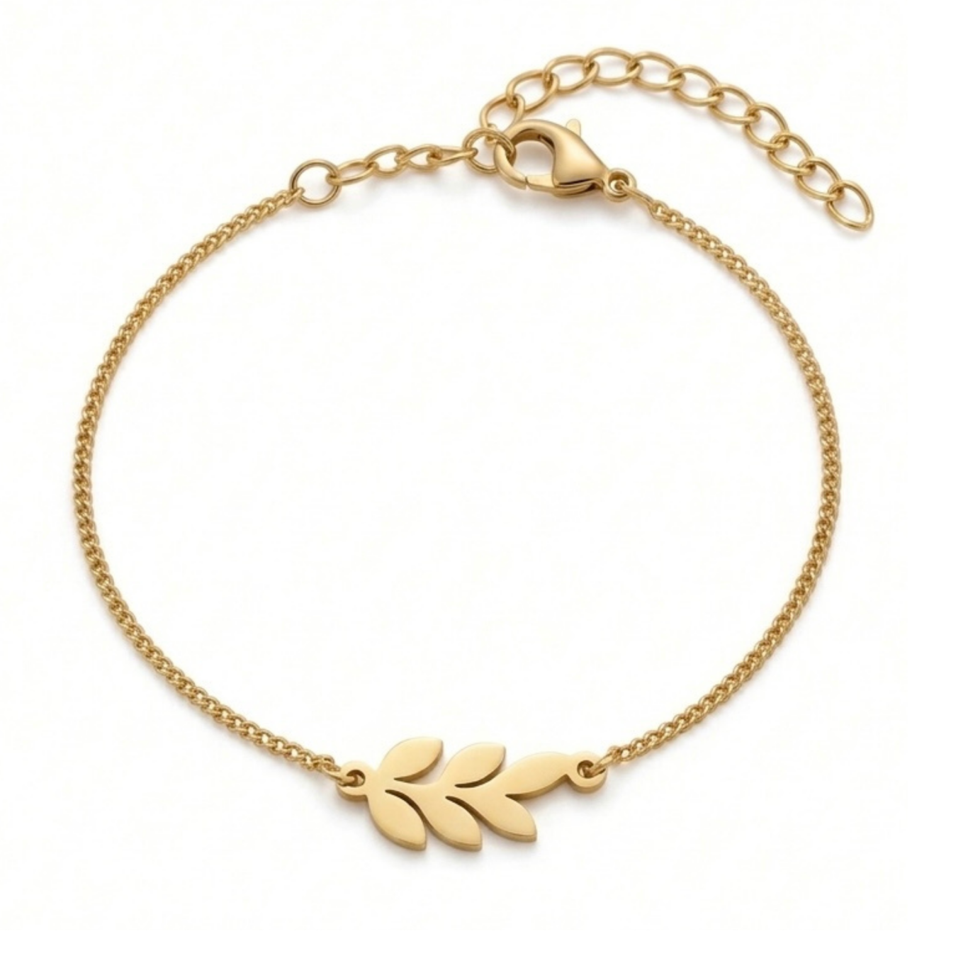 Guldarmband med bladberlock